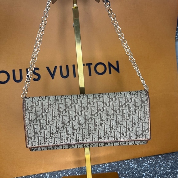 Christian Dior CD Caramel Brown Oblique Monogram Logo Flap Long Wallet - Picture 7 of 16